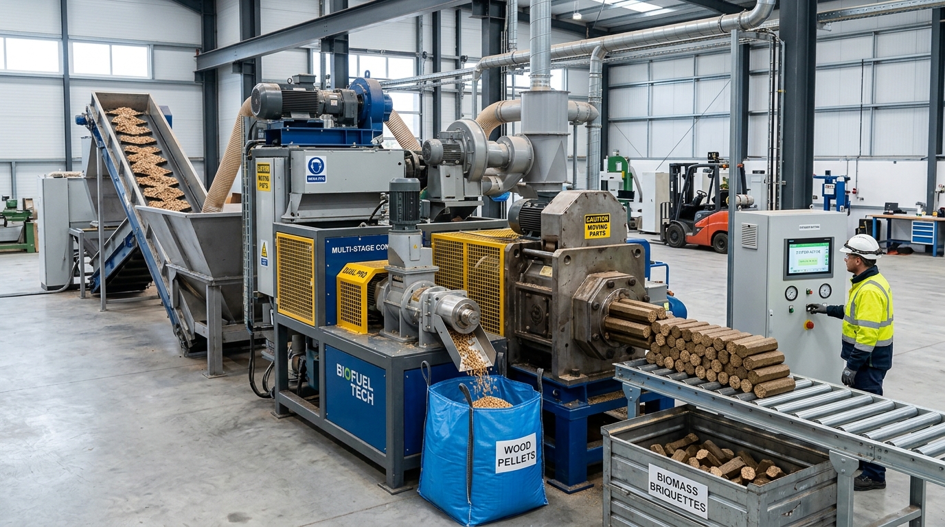 Biomass Pellet & Briquetting Machine Combo